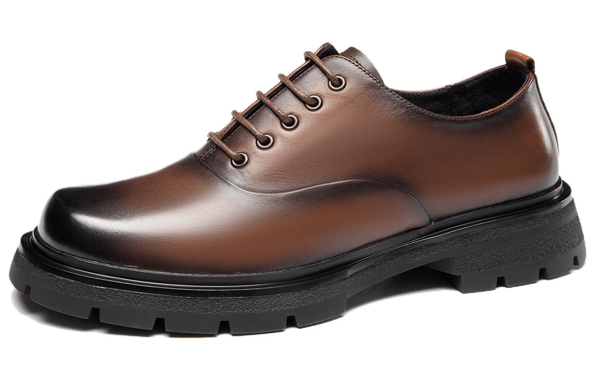 Aokang Leather Dress Shoes 'Soft CMFT Thick Sole - Brown' 圖 2