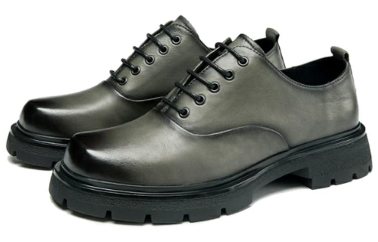 Order Aokang Leather Dress Shoes 'Soft Comfort Thick Sole Grey' 1233111161