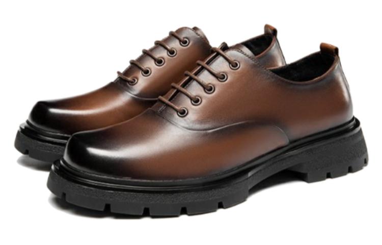 Aokang Leather Dress Shoes 'Soft CMFT Thick Sole - Brown' 圖 3