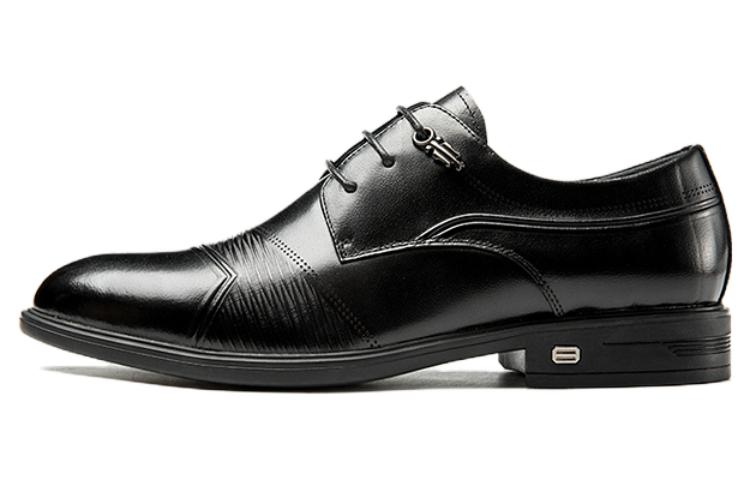 Aokang Leather Fashion Casual Dress Shoes 'Black' 1233111127