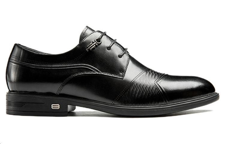Aokang Leather Fashion Casual Dress Shoes 'Black' 圖 2