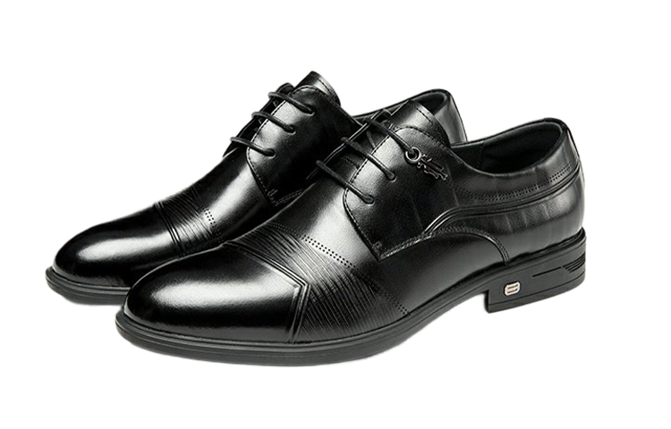 Aokang Leather Fashion Casual Dress Shoes 'Black' 圖 3