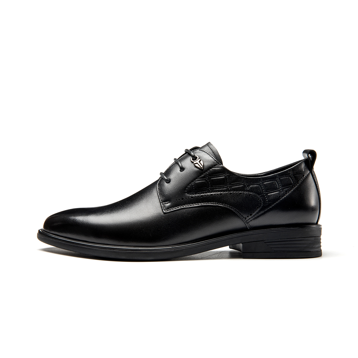 Aokang Leather Lace-Up Business Dress Shoes 'Black' 1233111018