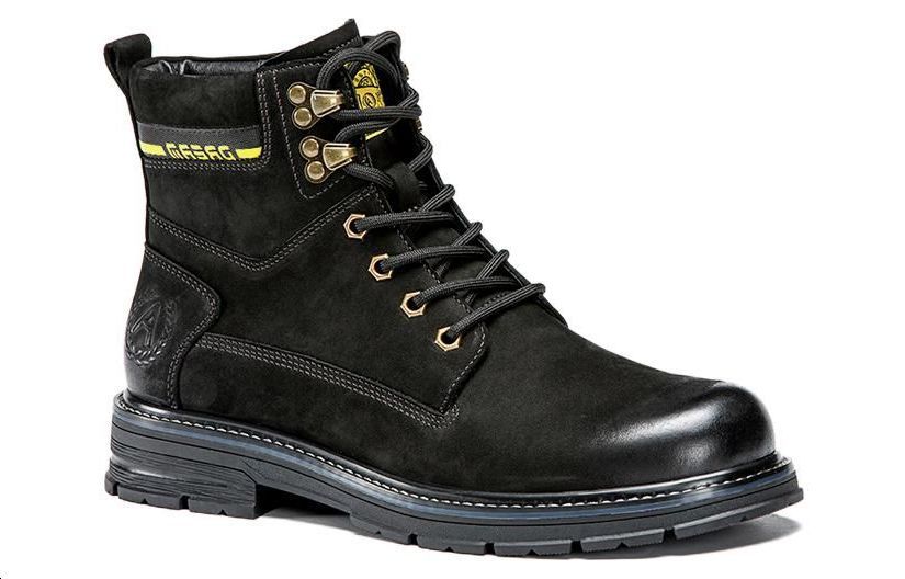 Aokang Leather Lace-Up Round Toe Boots 'Black' 圖 3