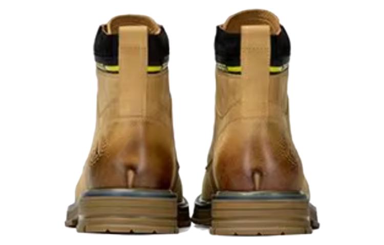 Aokang Leather Lace-Up Round Toe Martin Boots 'Yellow Brown' 圖 5