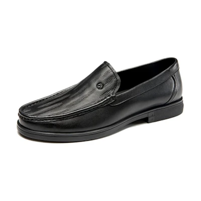 Aokang Leather Loafer 'Black Fashion'