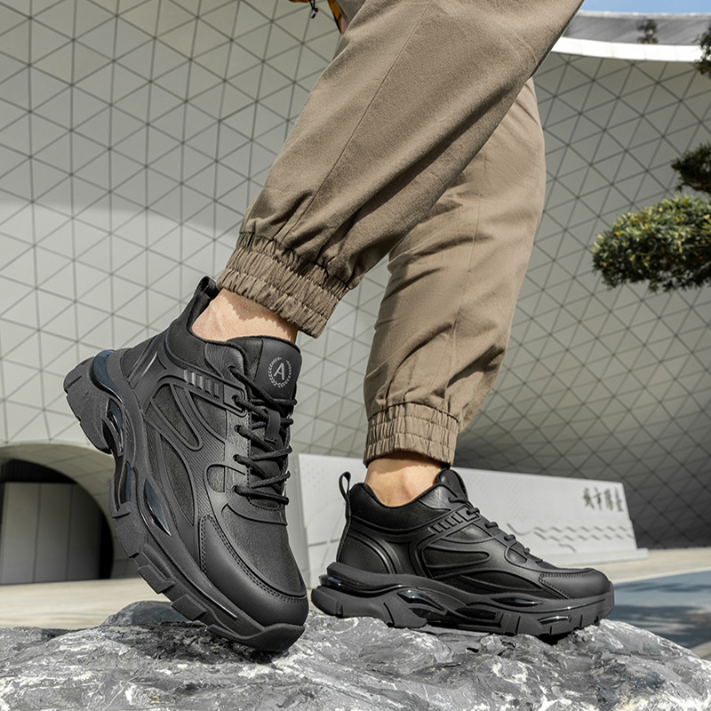 Lookbook 奥康皮革低帮“黑色老爹鞋” 1223032004