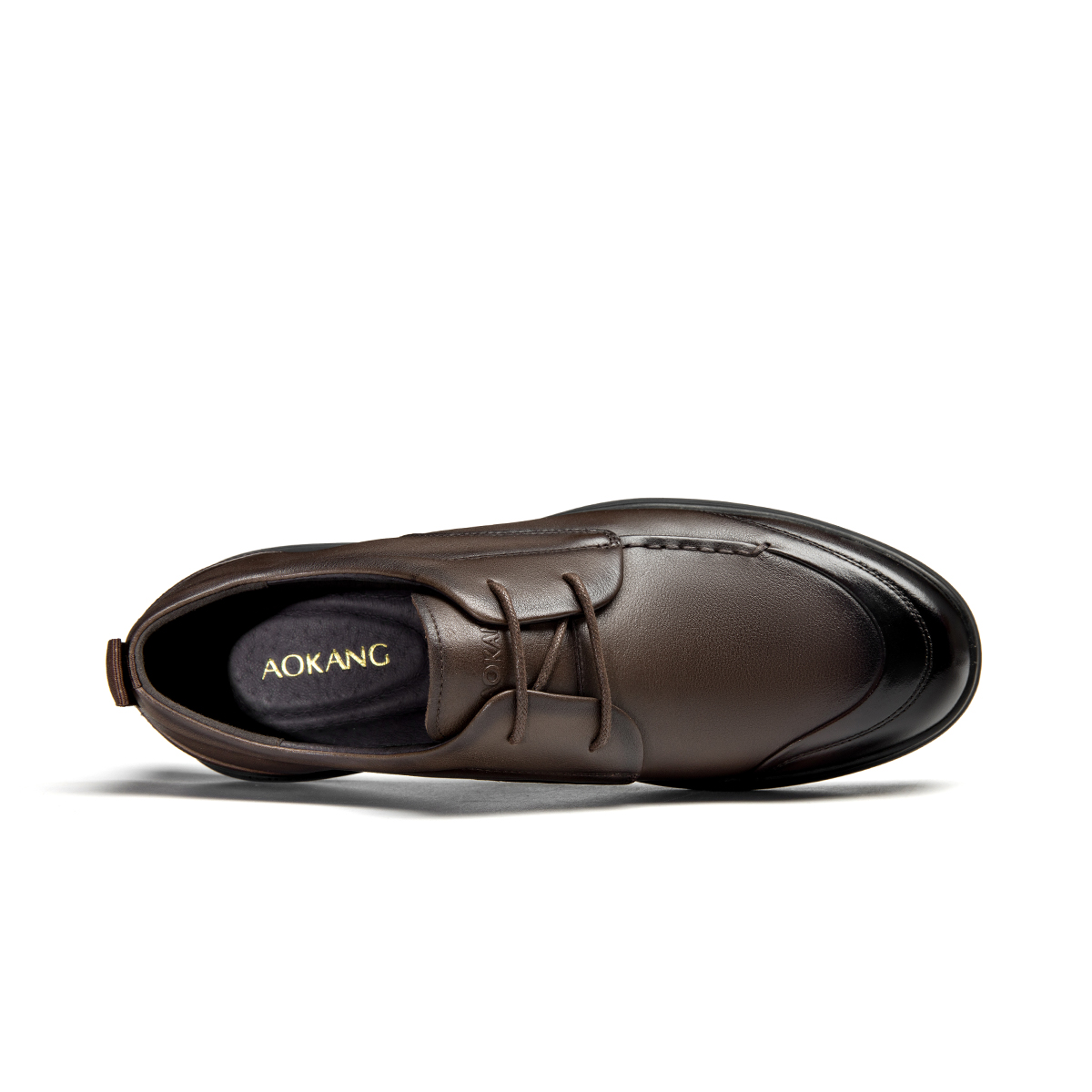Aokang Leather Low-Top Casual Business Shoes 'Brown' 圖 3