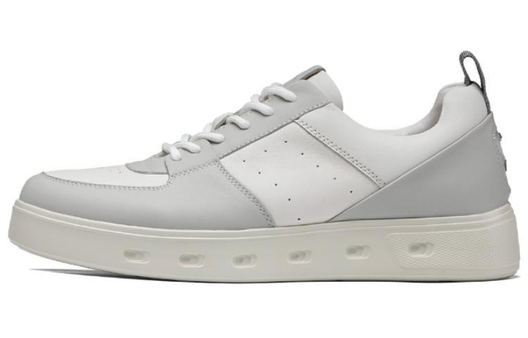 Aokang Leather Low-Top Lace-Up Sneakers 'White Grey'