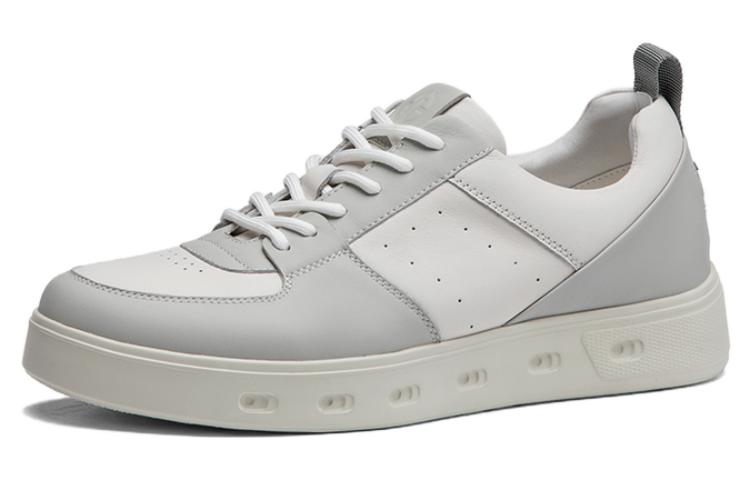 Aokang Leather Low-Top Lace-Up Sneakers 'White Grey' 圖 3