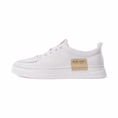 Aokang Leather Low-Top Sneaker 'White Casual'