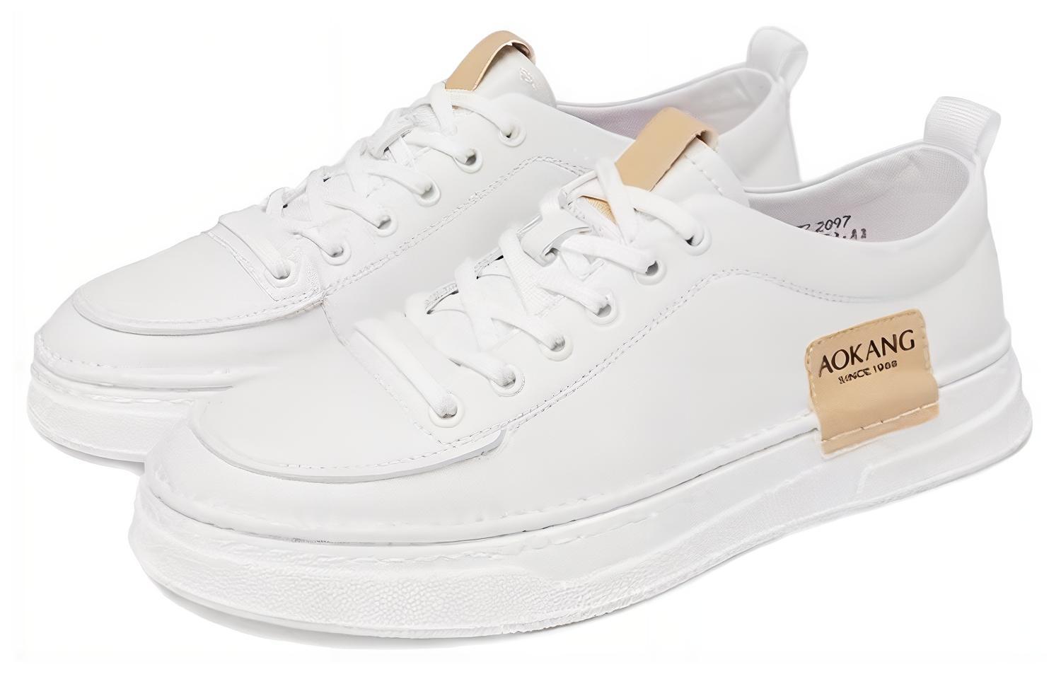 Aokang Leather Low-Top Sneaker 'White Casual' 圖 3