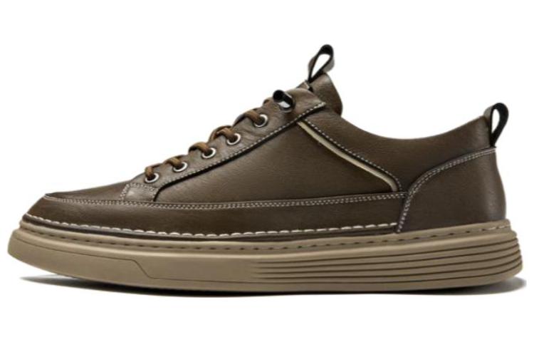 Aokang Leather Low-Top Sneakers 'Brown Comfort' 1233322040