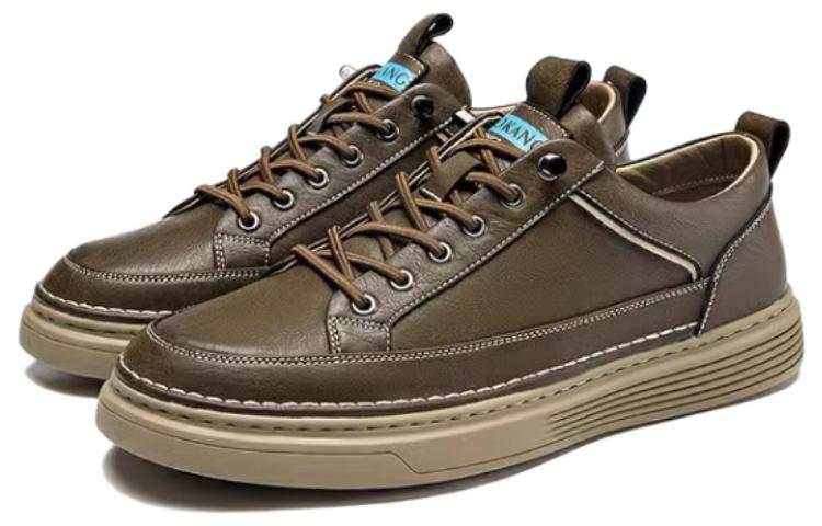 Order Sneakers Kulit Aokang Low-Top 'Coklat Selesa' 1233322040