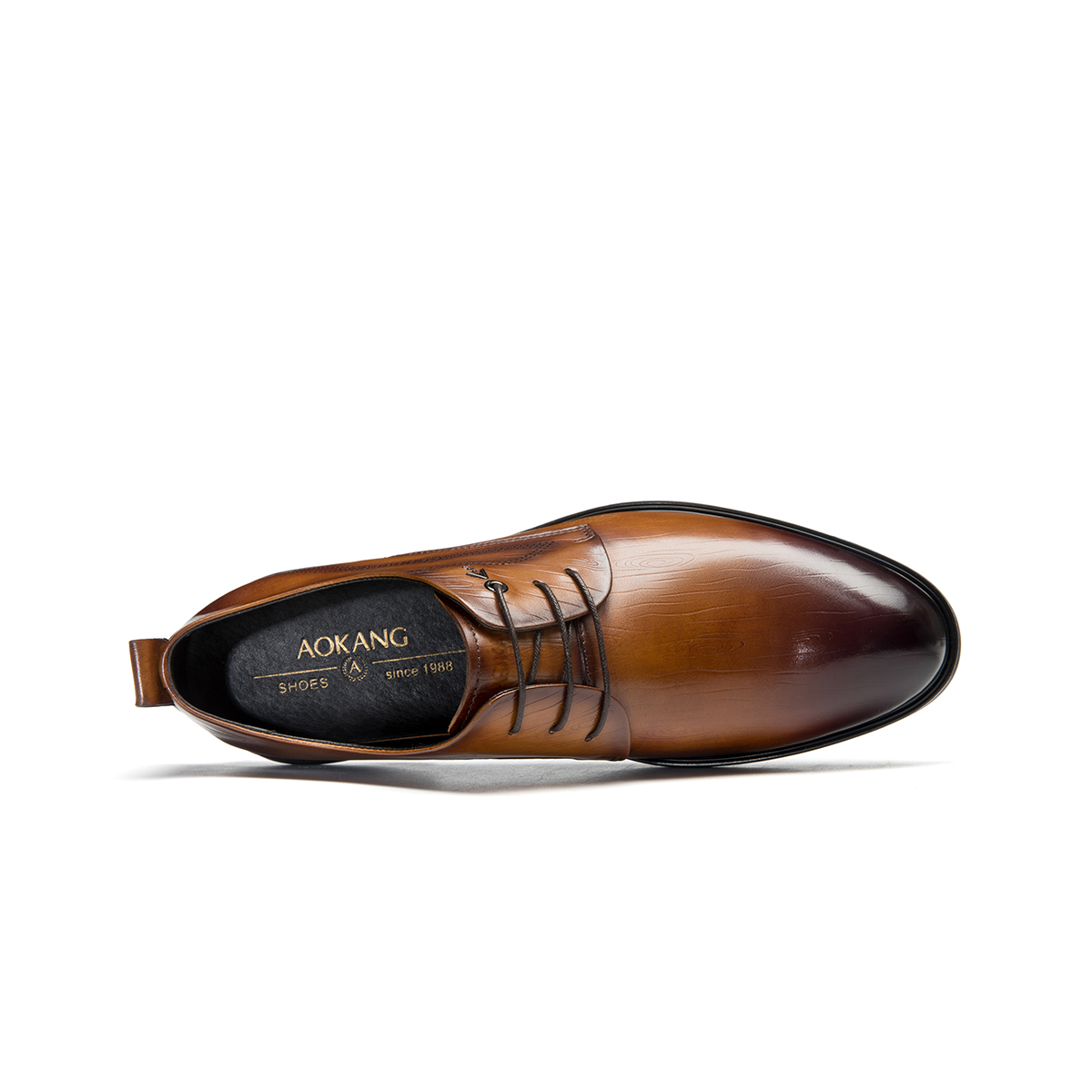 Aokang Leather Low Top Derby 'Business Brown' 圖 3