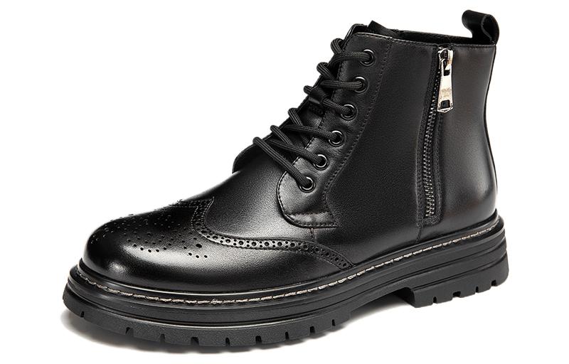 Aokang Leather Martin Boots 'Fashion Retro Black' 1223913015