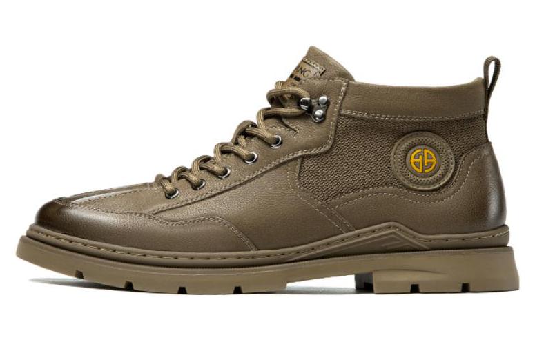 Aokang Leather Martin Boots 'Khaki' 1223223016