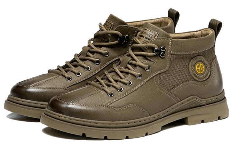 Aokang Leather Martin Boots 'Khaki' 圖 3