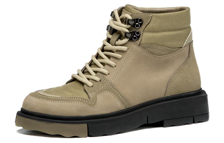 Order 奧康AOKANG 牛皮革 舒適耐磨百搭 短中筒 馬丁靴 男款 卡其色