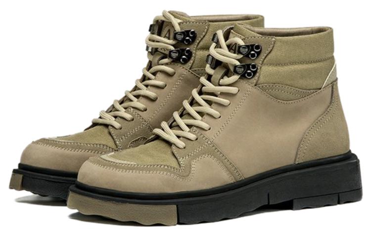 Lookbook 奧康AOKANG 牛皮革 舒適耐磨百搭 短中筒 馬丁靴 男款 卡其色