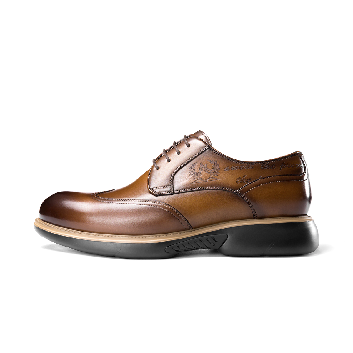 Aokang Leather Retro Business Dress Shoes 'Brown' 1223214003