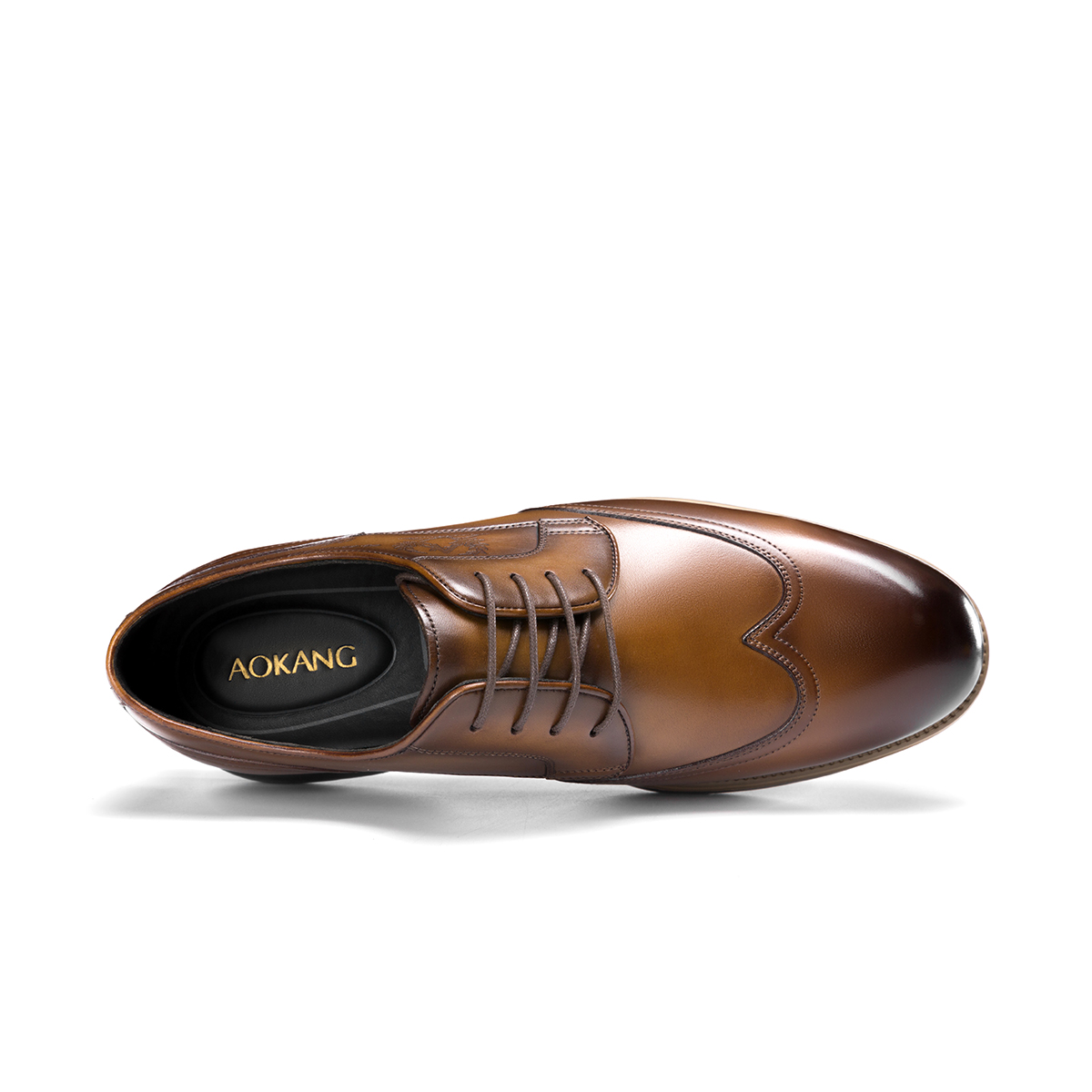 Lookbook Zapatos de Vestir Retro de Cuero Aokang para Hombre 'Marrón' 1223214003