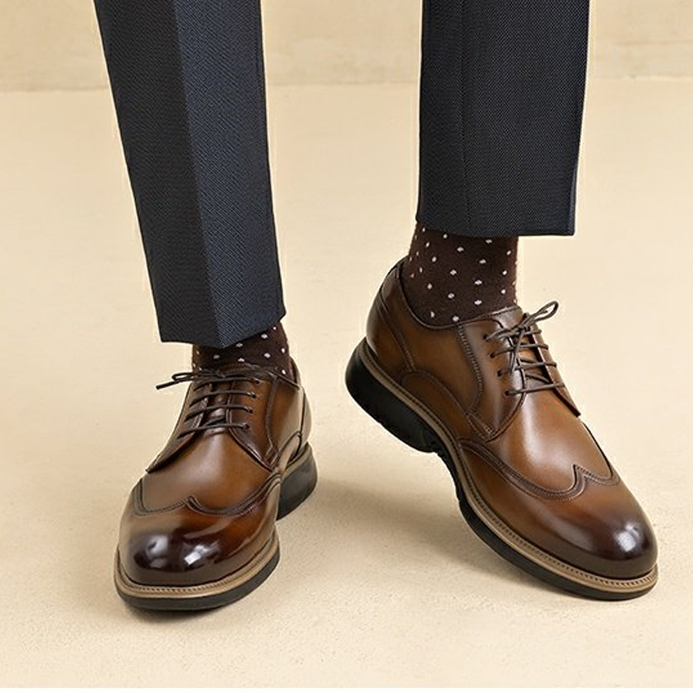 Details for AOKANG レトロ茶色ビジネスシューズ 1223214003