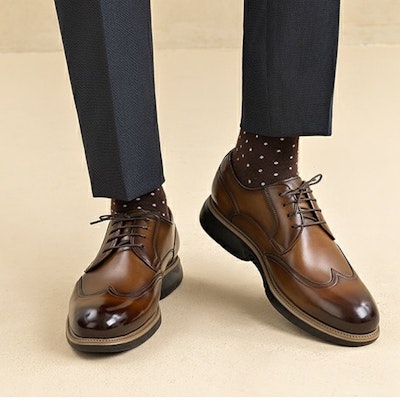 Aokang Leather Retro Business Dress Shoes 'Brown' 1223214003 Details for Aokang Leather Retro Business Dress Shoes 'Brown' 1223214003