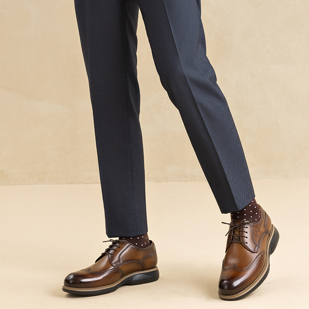 Sizing AOKANG レトロ茶色ビジネスシューズ 1223214003