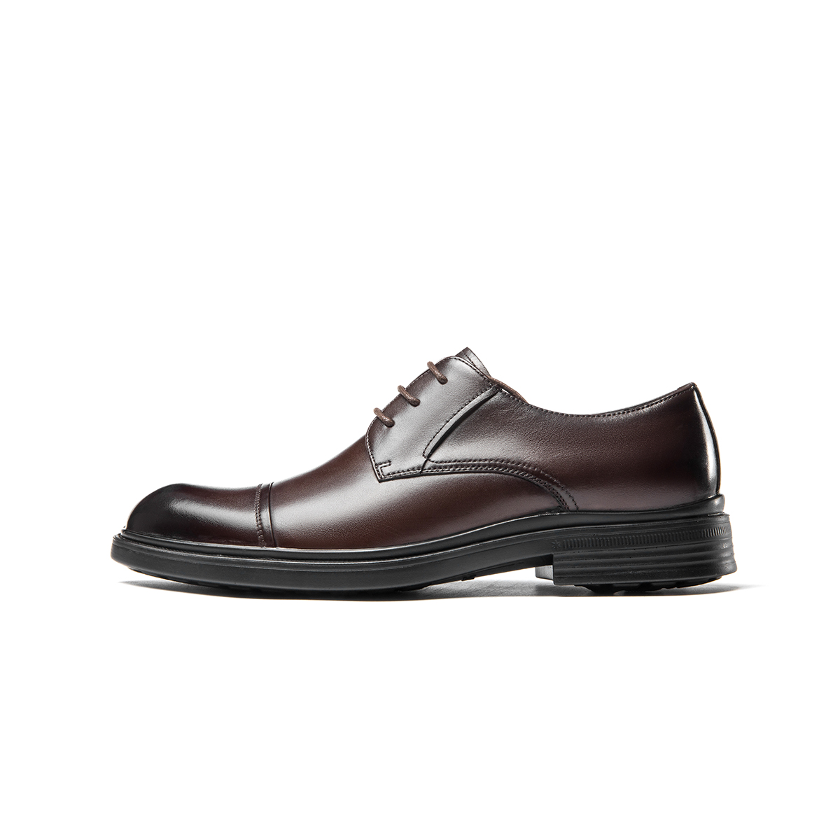 Aokang Leather Round Toe Lace-Up 'Comfort Dress Brown' 1223211017