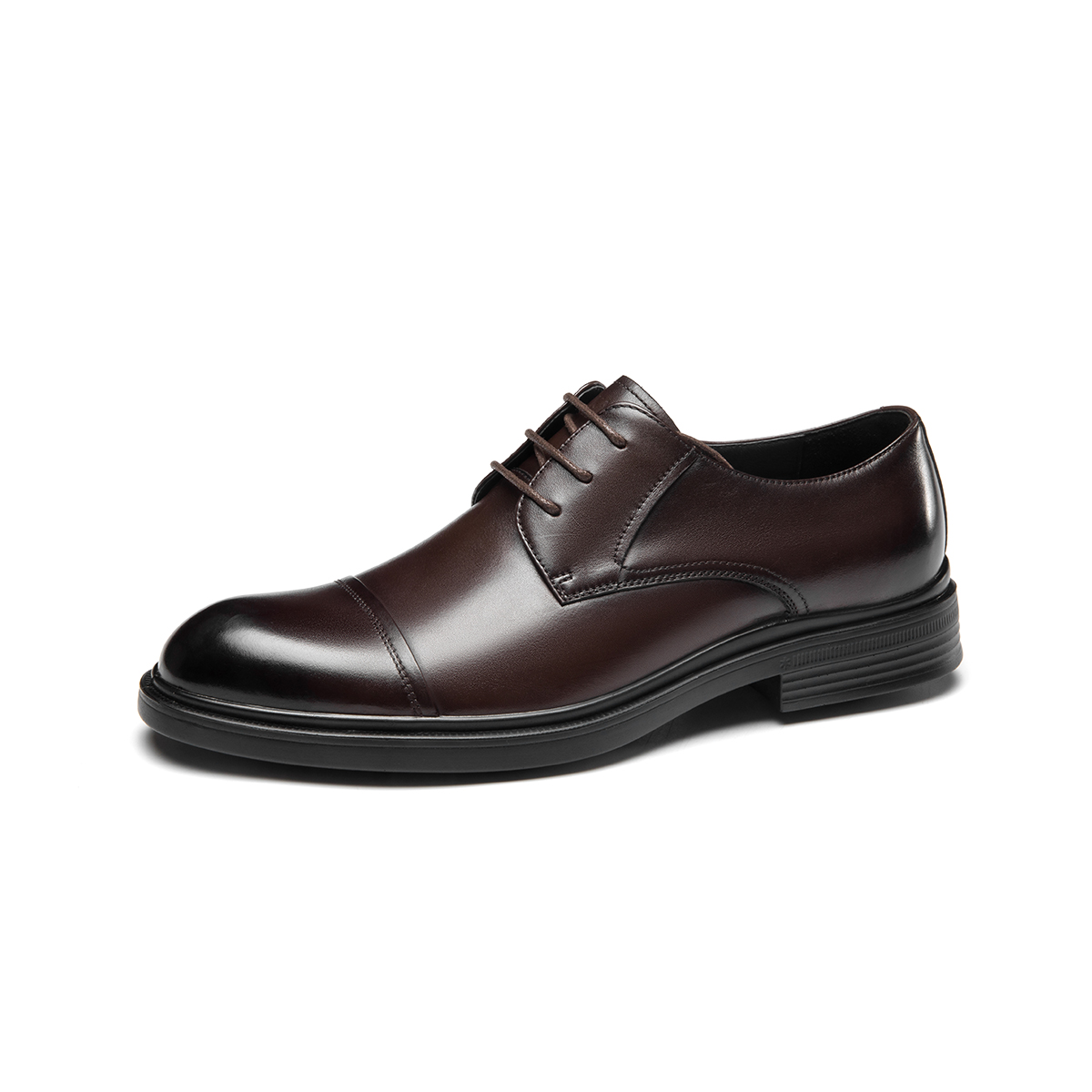 Order Aokang Leather Round Toe Lace-Up 'Comfort Dress Brown' 1223211017