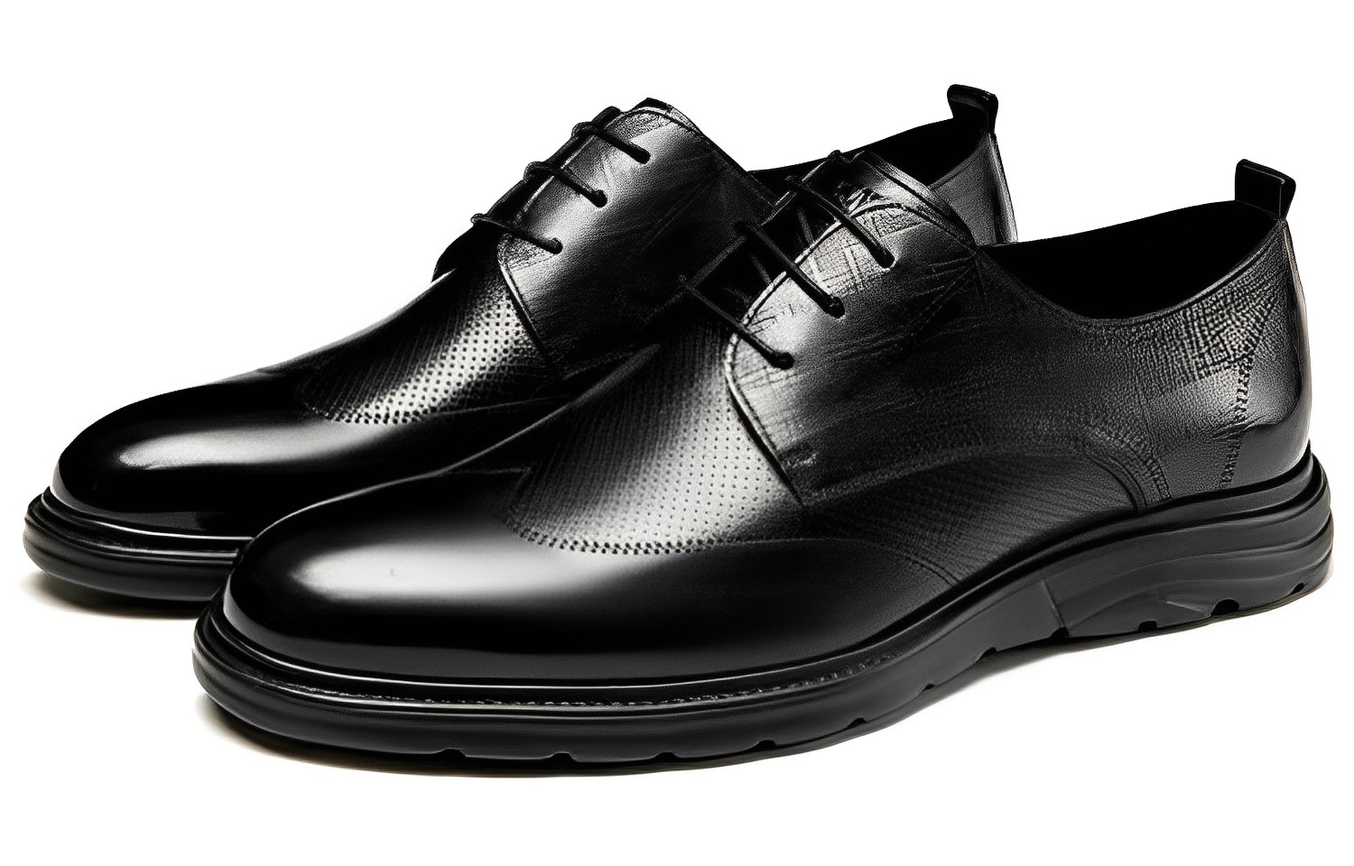 Aokang Leather Round Toe Lace-Up 'Formal Black' 圖 3