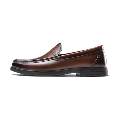 Aokang Leather Round Toe Slip-On Loafer 'Brown'