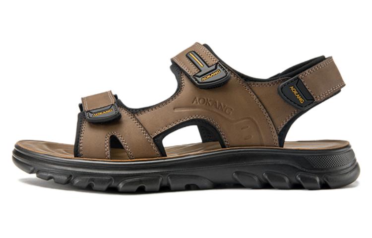 Aokang Leather Sandals 'Yellow Brown' 1233723032