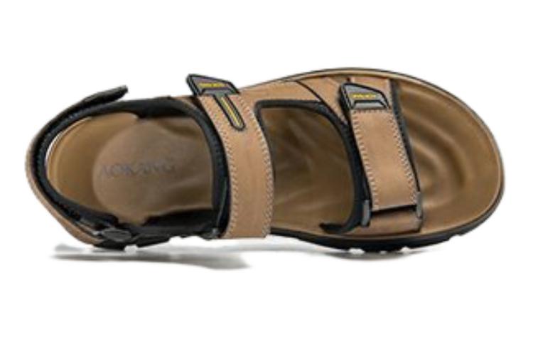 Shop 奥康レザーサンダル「イエローブラウン」1233723032 1233723032