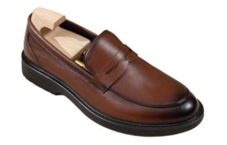 Aokang Low-Top Round Toe Loafers 'Brown Leather' 圖 4