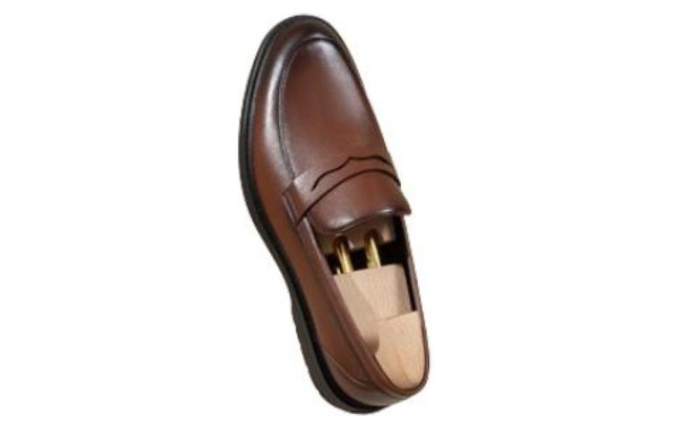 Aokang Low-Top Round Toe Loafers 'Brown Leather' 圖 5