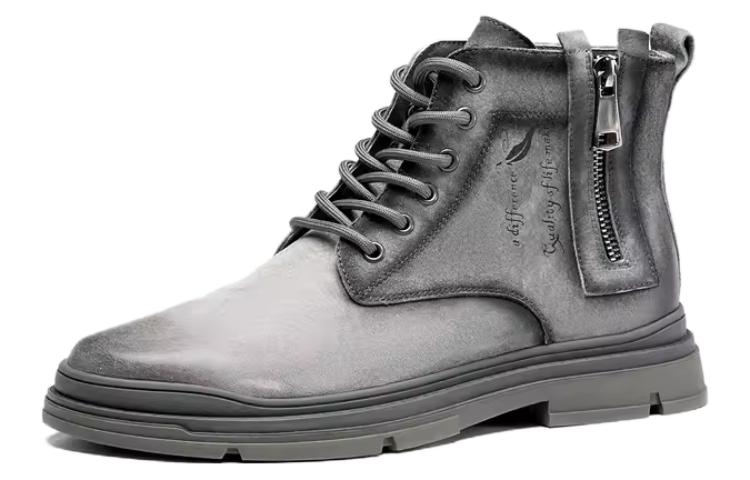 Aokang Martin Boot 'Grey Zip-Up Lace-Up' 圖 2