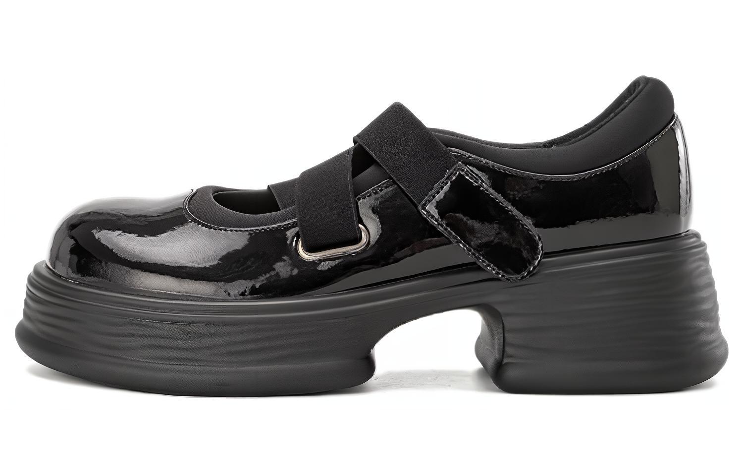 Aokang Mid-Heel Round Toe Loafer 'Black'