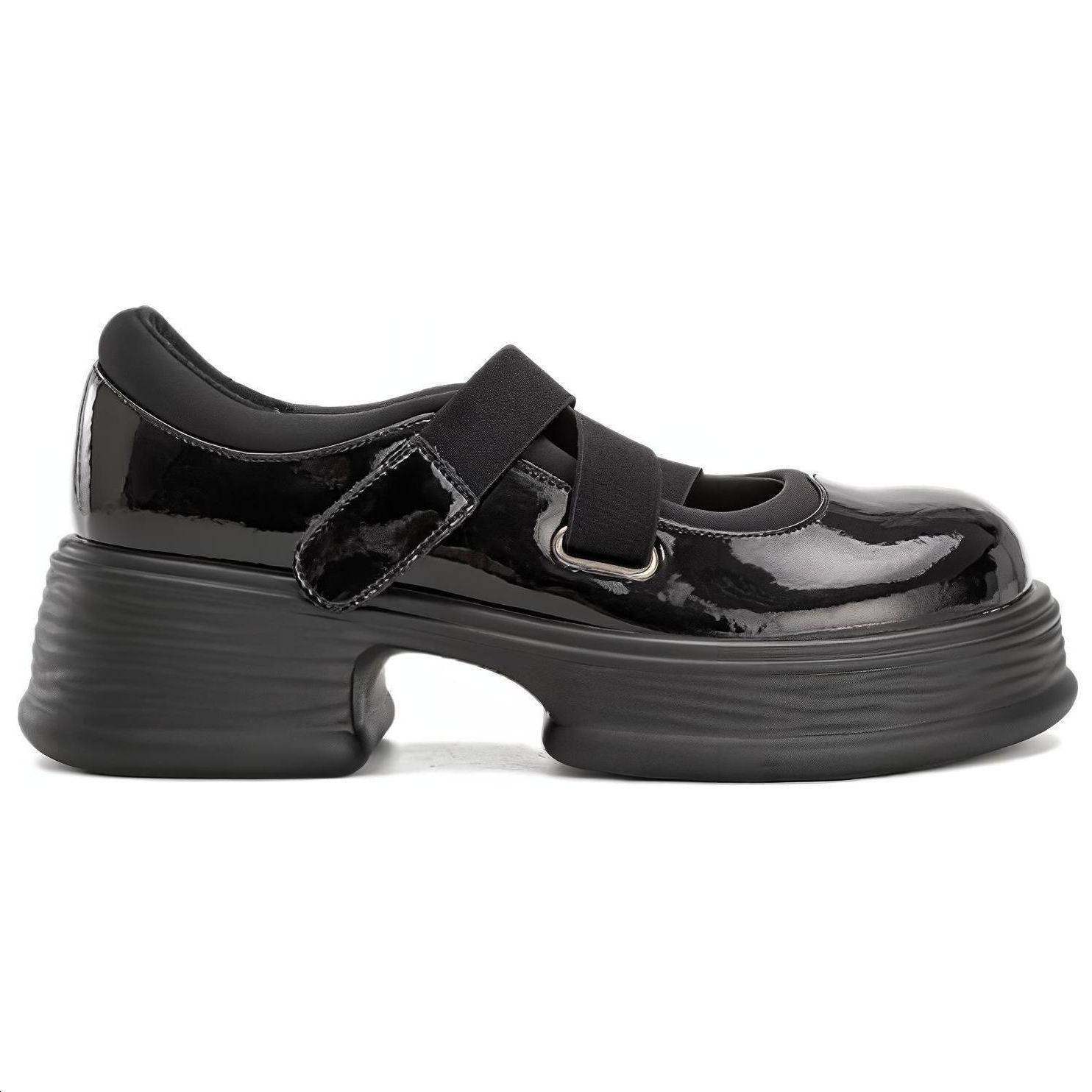 Aokang Mid-Heel Round Toe Loafer 'Black' 圖 2