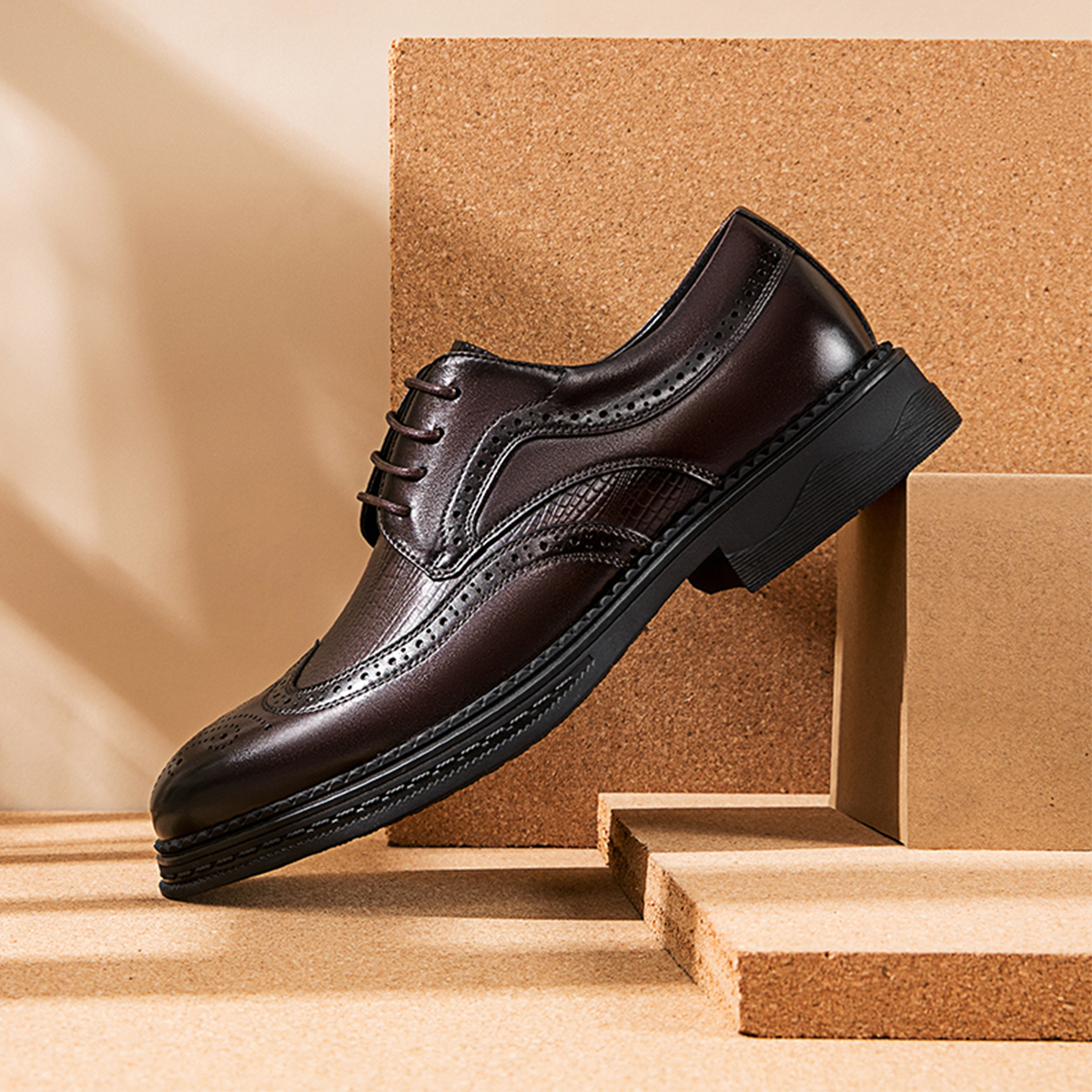 Details for 아오캉 브라운 가죽 옥스퍼드 (Aokang brown leather oxford) 1213211111