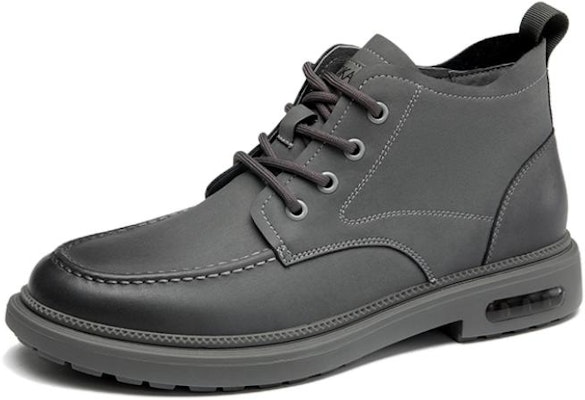 Aokang PU 'Vintage British Round Toe Lace-Up Mid-Calf Martin Boots Grey' 1223223026 Order Aokang PU 'Vintage British Round Toe Lace-Up Mid-Calf Martin Boots Grey' 1223223026