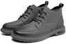 Lookbook Aokang PU 'Vintage British Round Toe Lace-Up Mid-Calf Martin Boots Grey' 1223223026