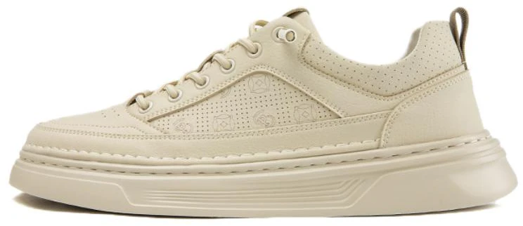 aokang-pu-mesh-casual-round-toe-low-top-thick-soled-sneakers-beige-men-1243322109