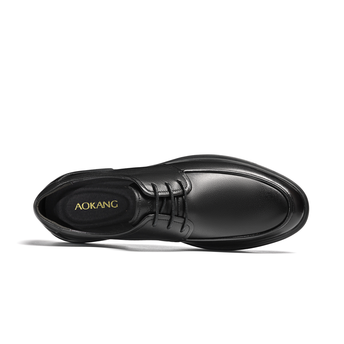 Shop AOKANG レトロ ビジネスシューズ (黒革レースアップ) T223111027