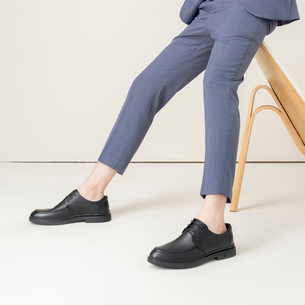 Aokang Retro Business Dress Shoes 'Black Leather Lace-Up' 圖 6
