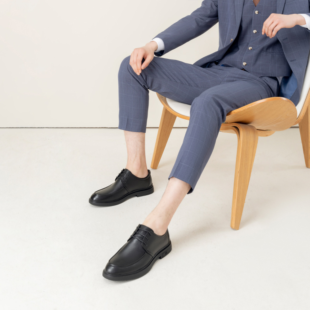 Aokang Retro Business Dress Shoes 'Black Leather Lace-Up' 圖 7