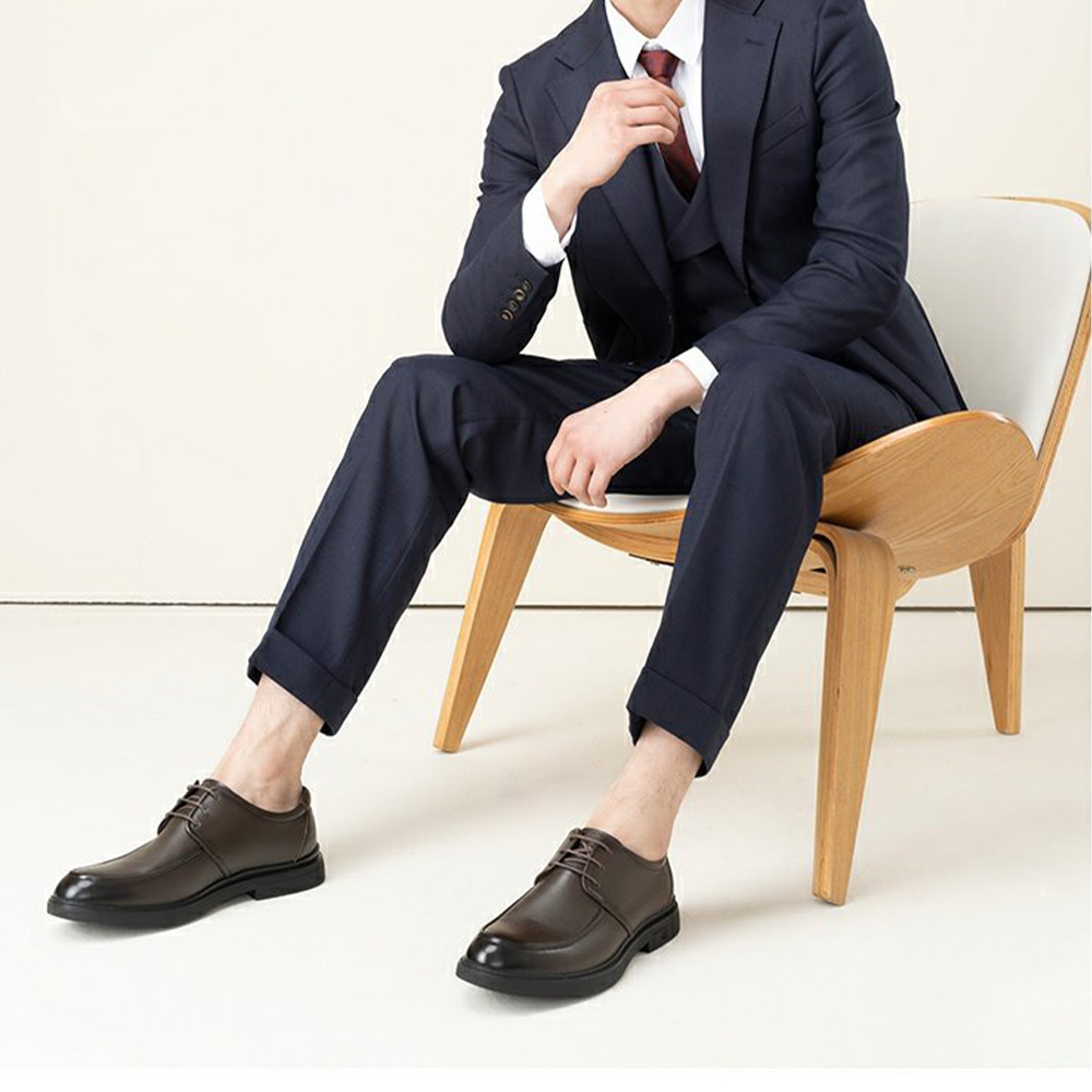 Aokang Retro Low-Top Lace-Up Dress Leather Shoes 'Brown' 圖 6