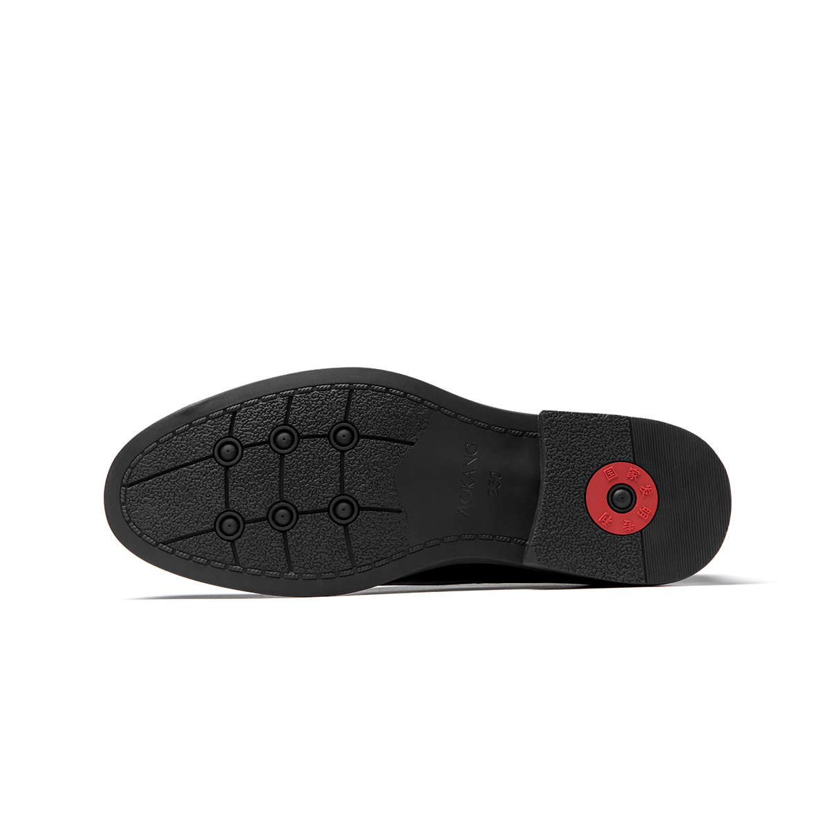 Aokang Round Toe Breathable Lace-Up Business Dress Shoes 'Black' 圖 5