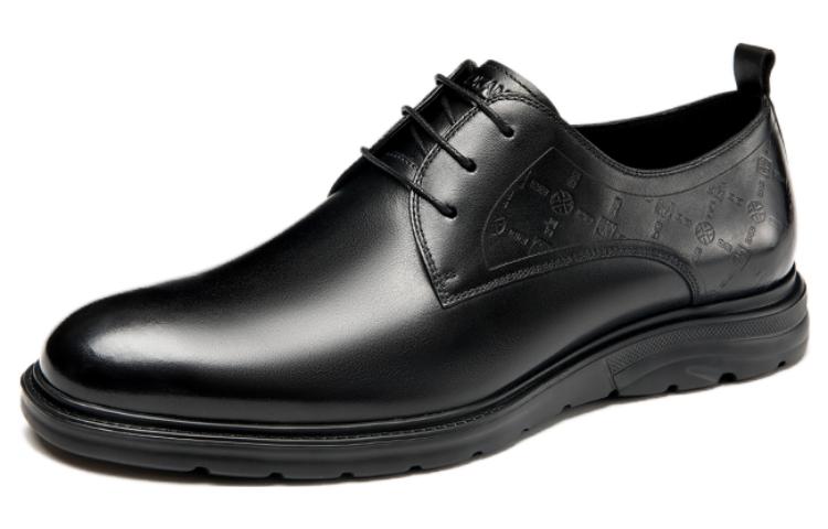 Lookbook 奥康圆头系带“黑色正装皮革”鞋 1233114068